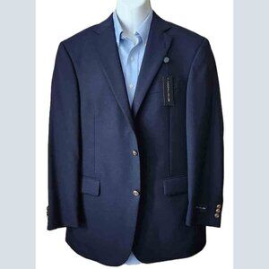 NEW Jack Nicklaus Navy Blue Worsted Wool Blend Blazer Men's Size 40S
